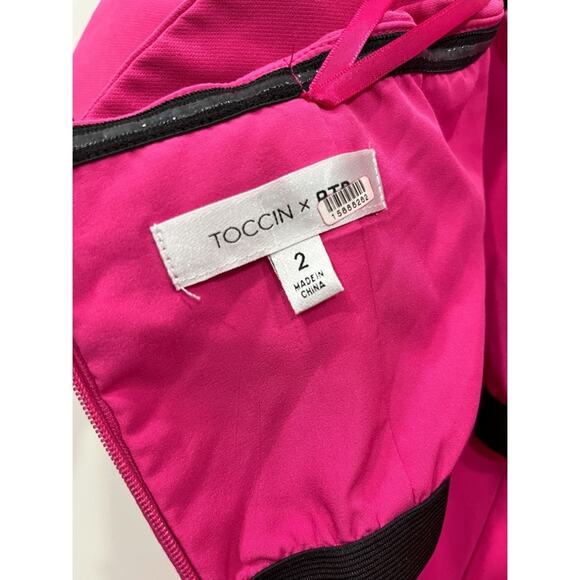 TOCCIN Bow Sleeve Pink Mini Dress size 2 - Picture 7 of 16